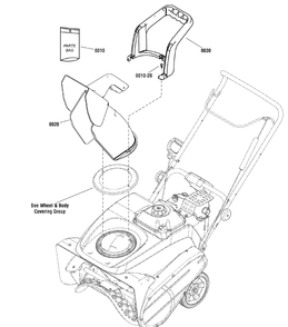 Chute Group - Manual Diagram and Parts List for 1696552-00 2015 Briggs and Stratton Snow Blower
